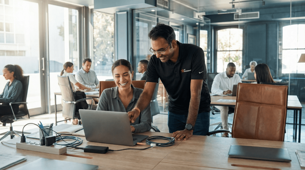 A PC Professional Engineer providing a client with some IT support.